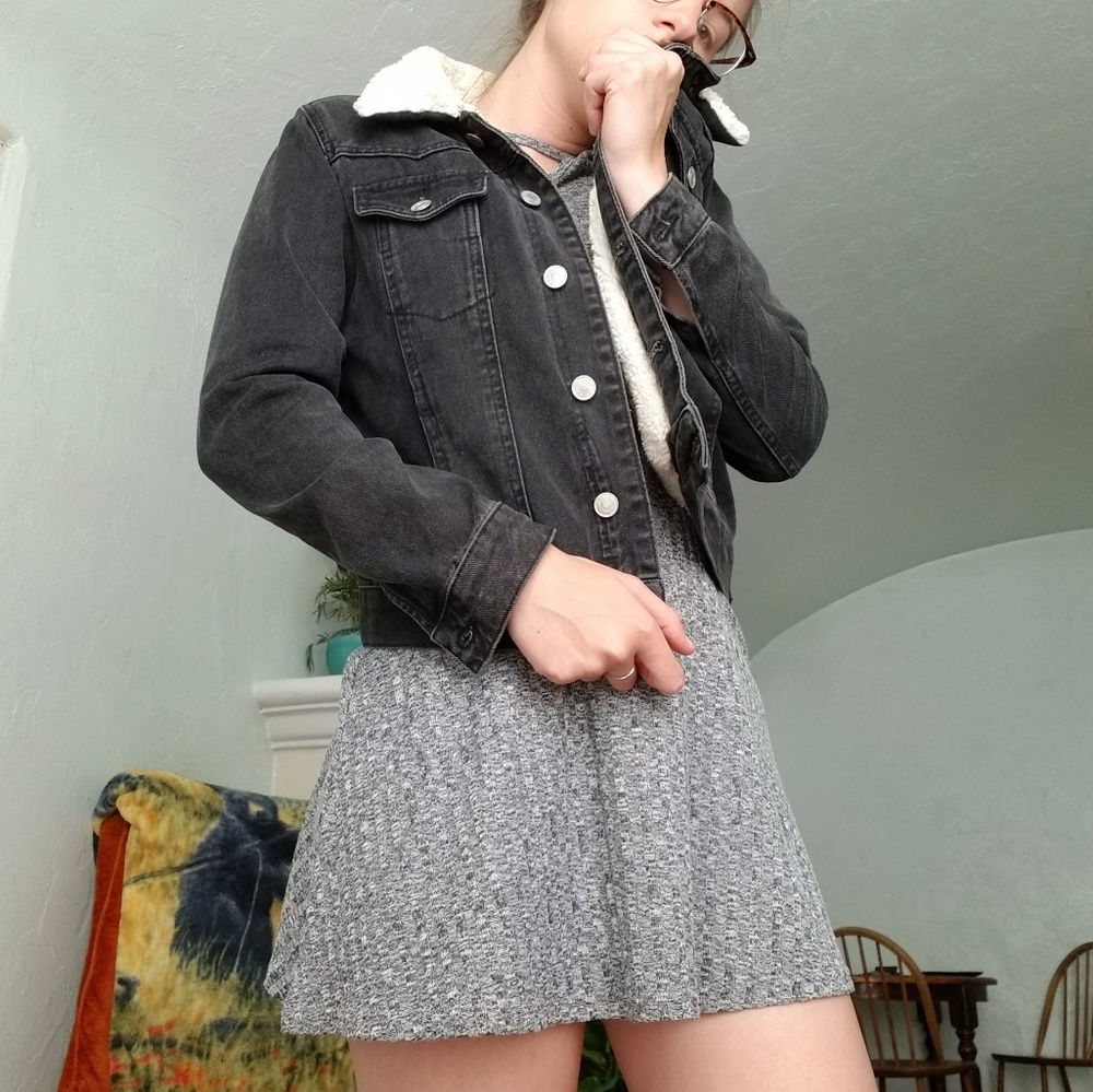 Black denim jacket